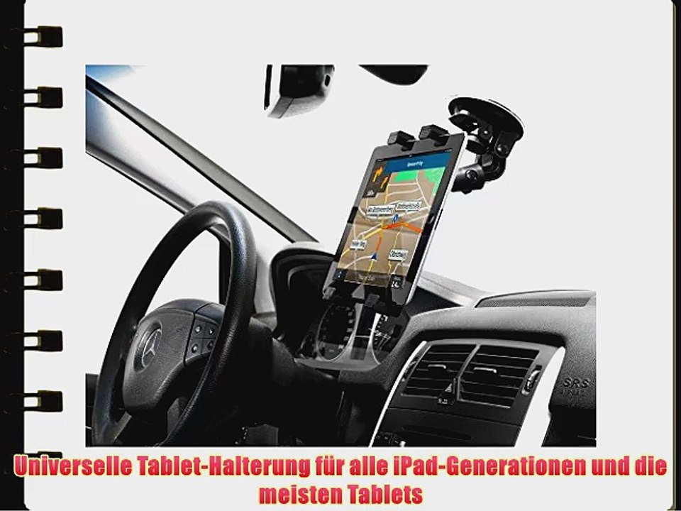 deleyCON HQ Universal Tablet Auto/KFZ Halterung mit Saugnapf - von 7 bis 104 Zoll - Winkel