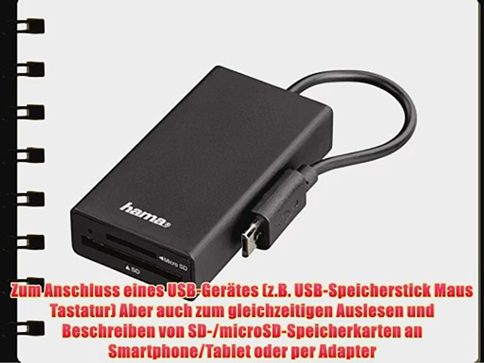 Hama 00054141 OTG Hub und Kartenleser (USB 2.0 geeignet f?r Smartphone/Tablet/Notebook/PC kompatibel