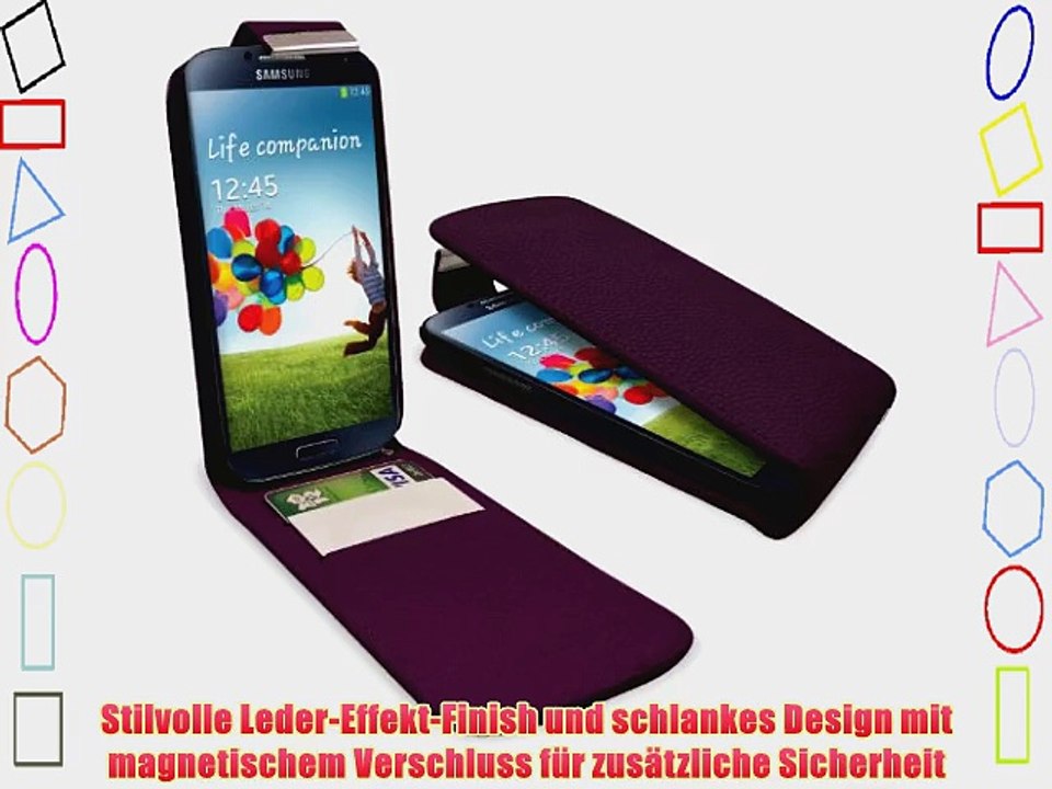 SAMSUNG Galaxy S4 / Samsung i9500 S IV VIOLETT Kunstleder Flip Case Folio mit BONUS G-HUB Desk-Lounger