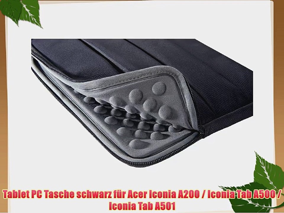 Tablet PC Tasche schwarz f?r Acer Iconia A200 / Iconia Tab A500 / Iconia Tab A501