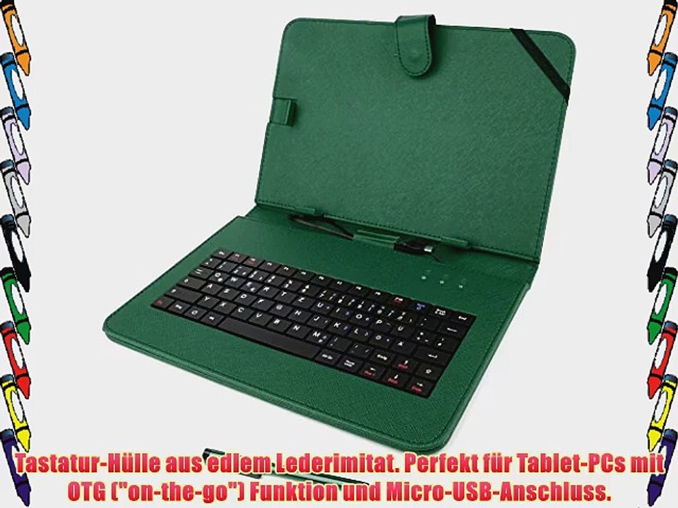 2-in-1 Micro-USB-H?lle plus Tastatur aus Lederimitat mit DEUTSCHER QWERTZ-Belegung geeignet