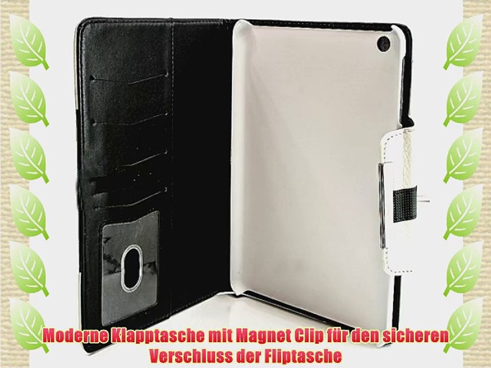 2in1 Original Numia Smart Luxus Bookstyle F?r Apple iPad mini Weiss-Schwarz Tab Tasche Hard