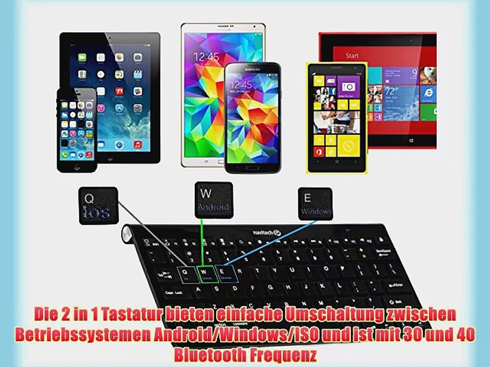 Navitech Odys Lux 10 Tablet-PC Tasche in Rot mit Hybrid Set: QWERTZ Bluetooth Keyboard mit