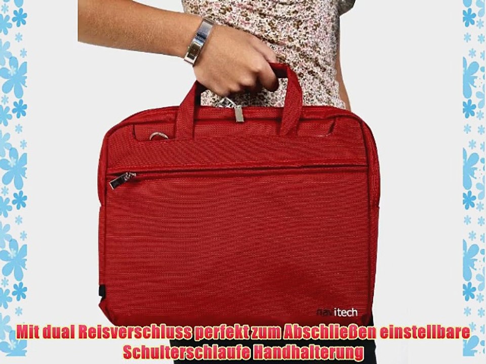 Navitech rotes premium leder Case / Cover Trage Tasche / speziell f?r das Odys Lux 10 Tablet-PC