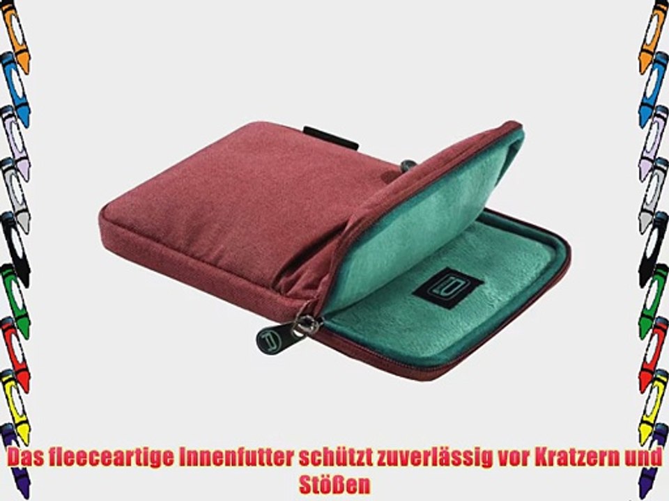 PEDEA Tablet PC Tasche f?r 7 Zoll (178cm) Fashion mit Handyfach und Bedienstift rot