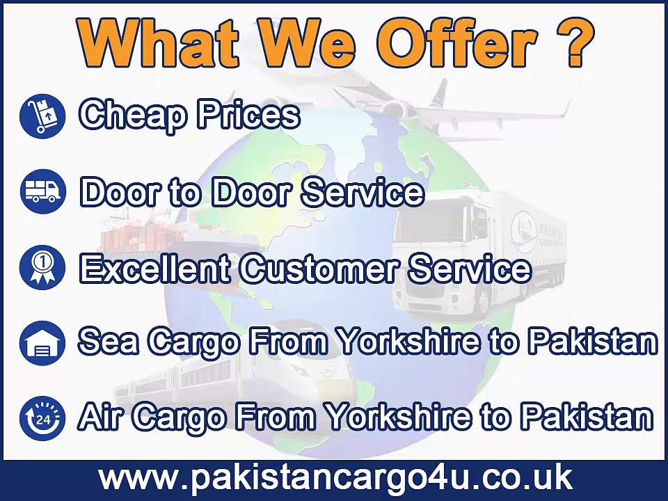 Yorkshire to Pakistan air & sea cargo, gifts, parcels, courier, low prices