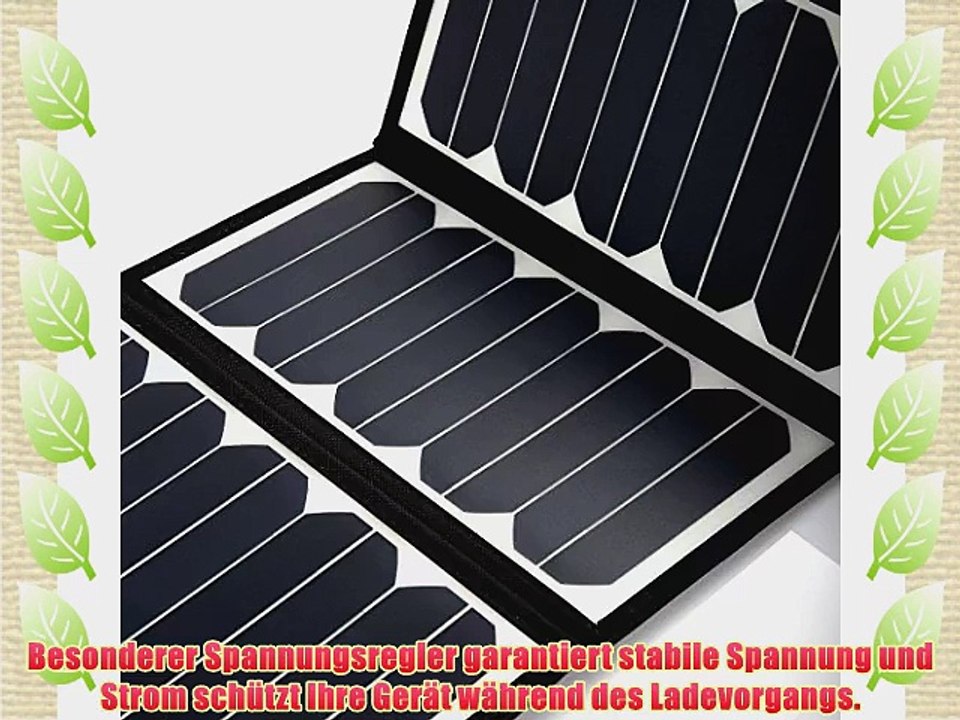 Poweradd 60W Faltbar Solar Panel Solarladeger?t mit USB und DC Anschl?sse f?r Handys Tablets