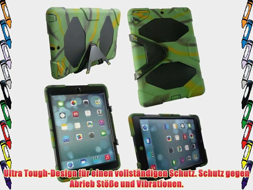 Emartbuy? Apple Ipad Tablet Air Schwarz Stylus   Camouflage Armoured Heavy Duty Rugged Tough