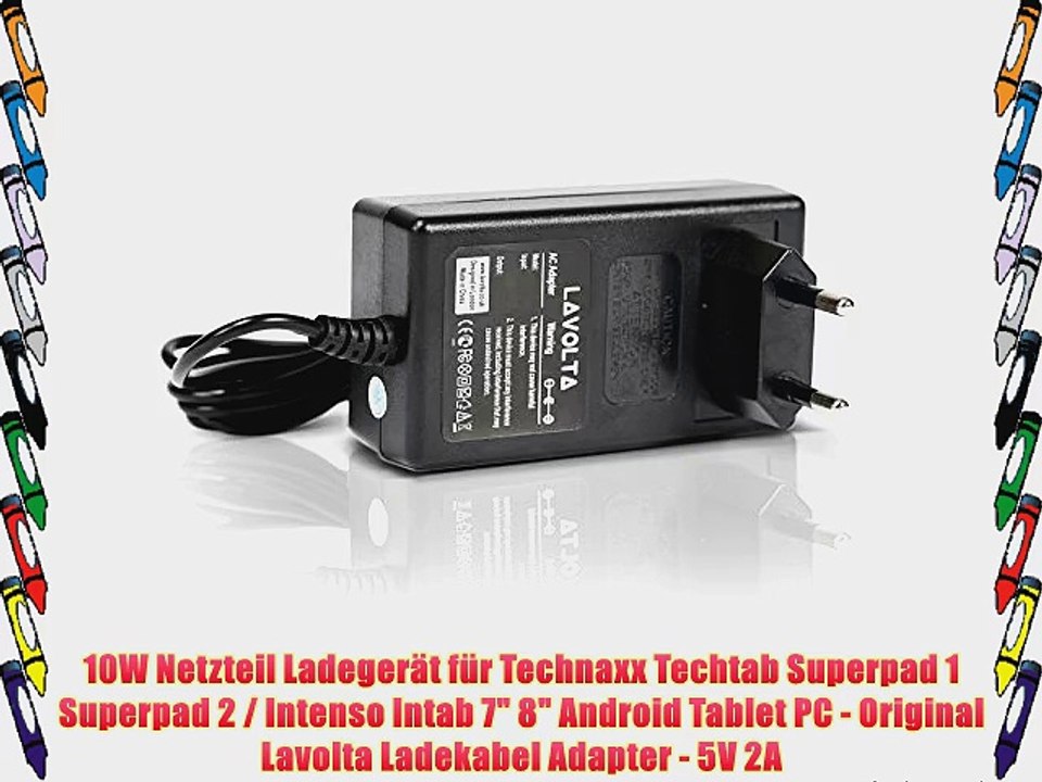 10W Netzteil Ladeger?t f?r Technaxx Techtab Superpad 1 Superpad 2 / Intenso Intab 7 8 Android