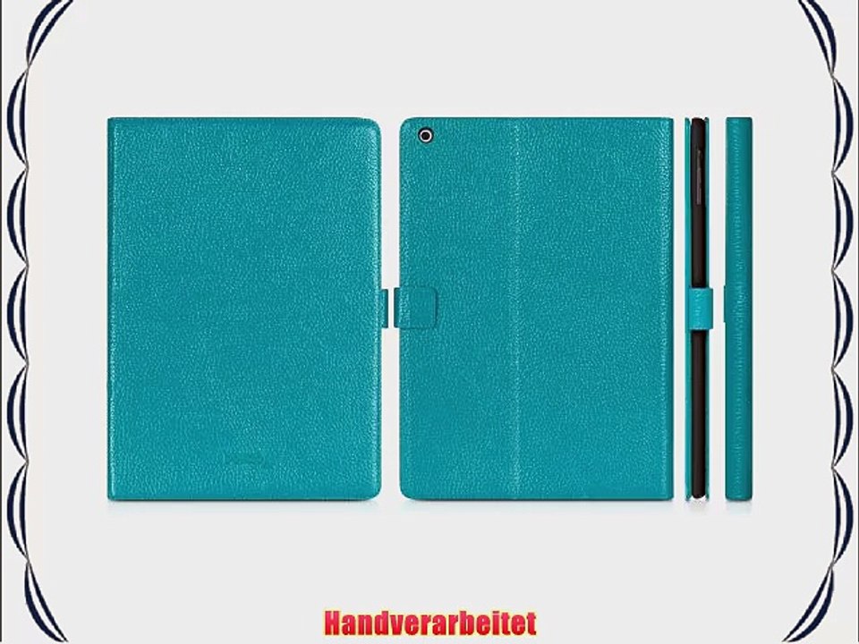 DONZO Wallet Real Structure Tablet Tasche f?r Apple iPad 5 iPad Air Blau