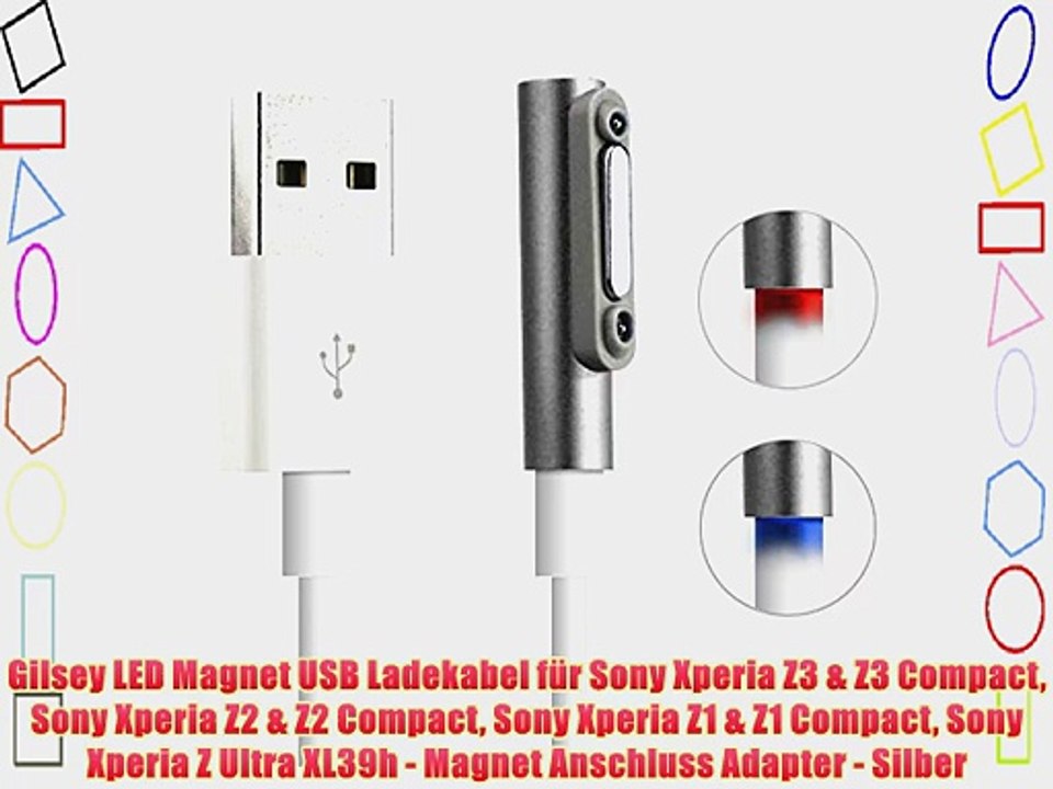 Gilsey LED Magnet USB Ladekabel f?r Sony Xperia Z3