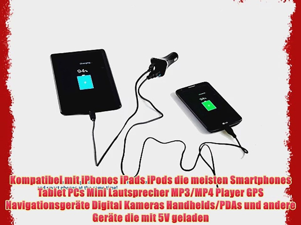 Navitech 3 Micro USB 52AMP (520mah) Kompaktes Design Autoladeger?t KFZ Ladeger?t Car Charger