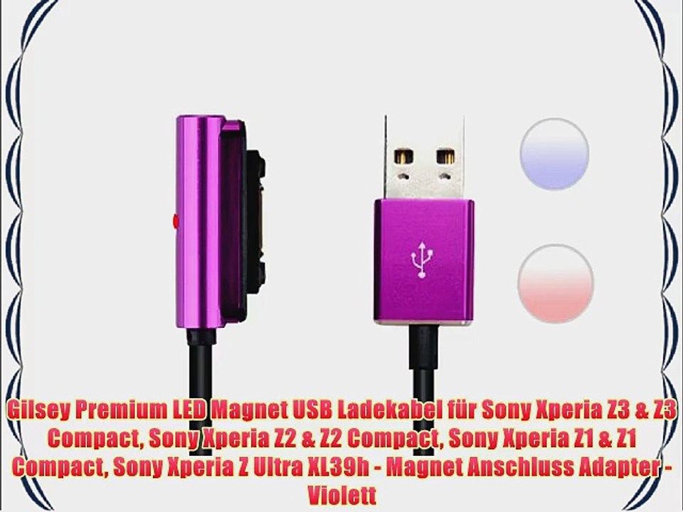 Gilsey Premium LED Magnet USB Ladekabel f?r Sony Xperia Z3