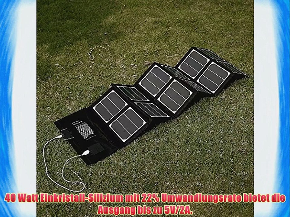 Poweradd 40 W Faltbar Solar Ladeger?t Solar Panel mit USB und DC Anschl?sse f?r Laptop Handys
