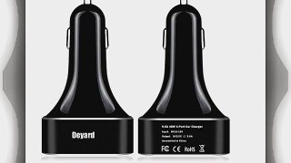 Deyard? 4-Port USB KFZ Ladeger?t 48W 9.6A Aluminium-Panel Kompaktes Design Autoladeger?t f?r