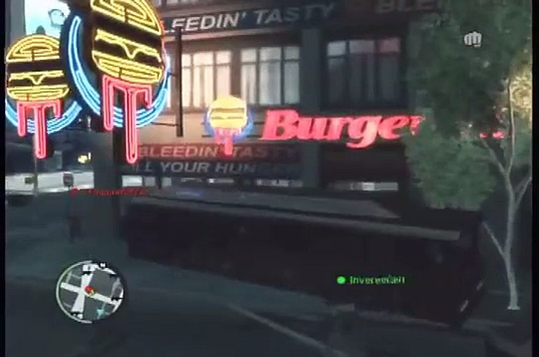 GTA 4 Glitch- All black bus and cop car