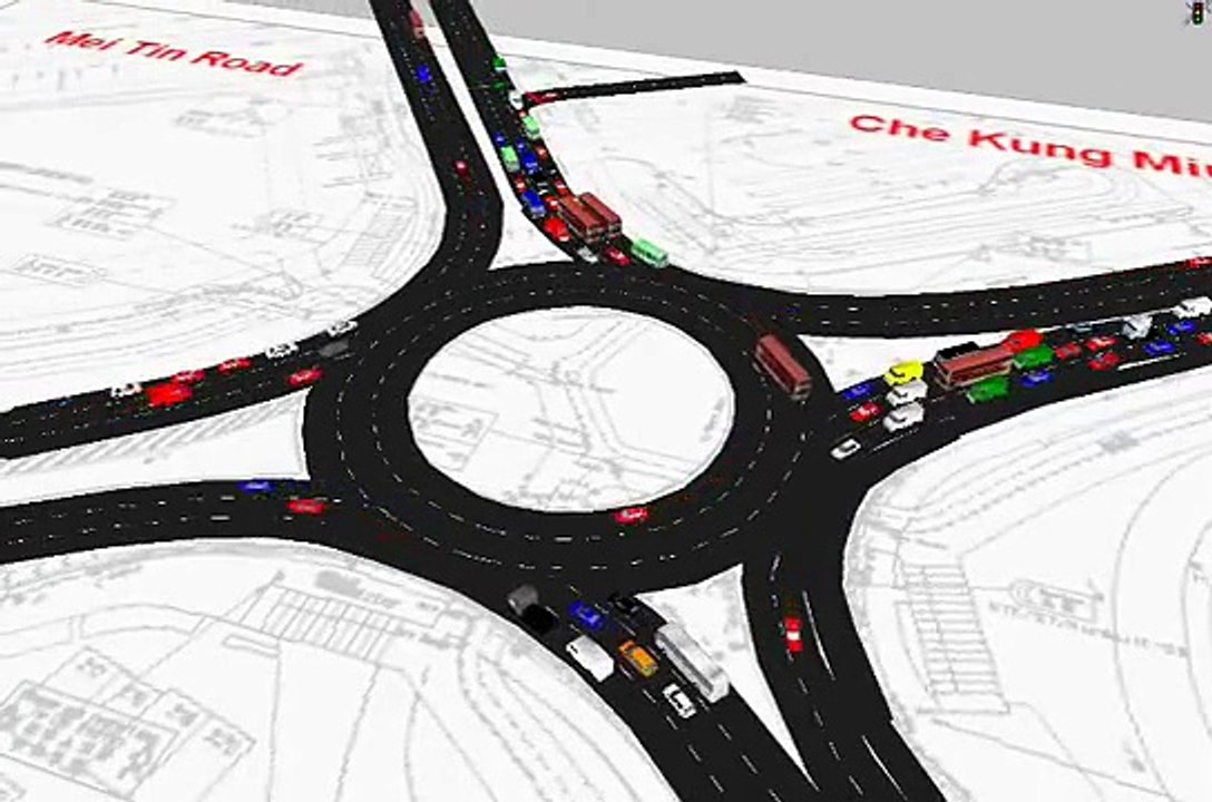 Tai Wai Roundabout Vissim Simulation, Hong Kong video Dailymotion