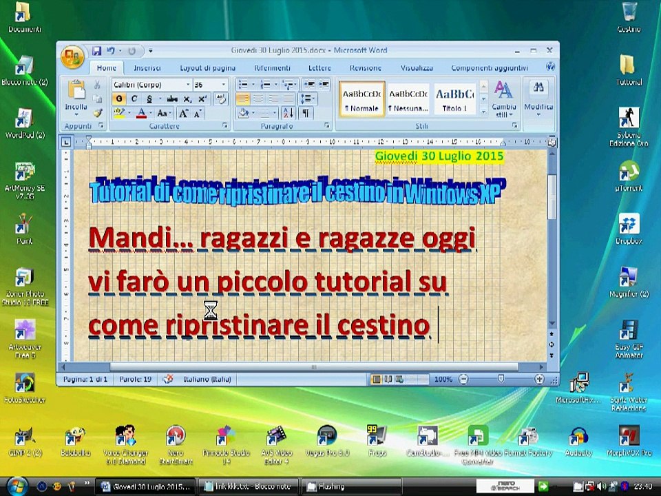 Tutorial di come ripristinare il cestino su Windows XP - (Microsoft Fixit)