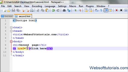 html and css in hindi - urdu Tutorial -5- How to make a hyperlink  in html