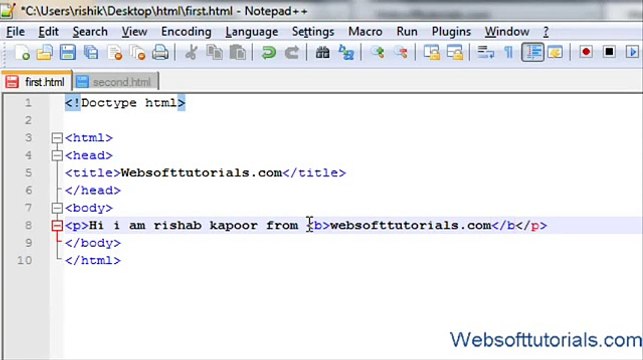 html and css in hindi - urdu Tutorial - 6 - how to make text bold, italic and underlined in html