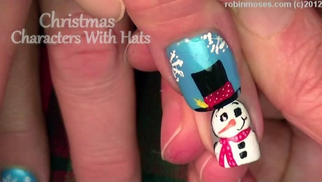 3 Nail Art Tutorials DIY Easy Christmas Nails! Snowman & Penguin Design!