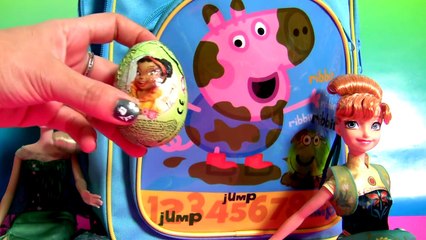 Backpack Surprise PeppaPig Muddy Puddles Surprise Boxes Unboxing Elsa & Princess Anna Back to School