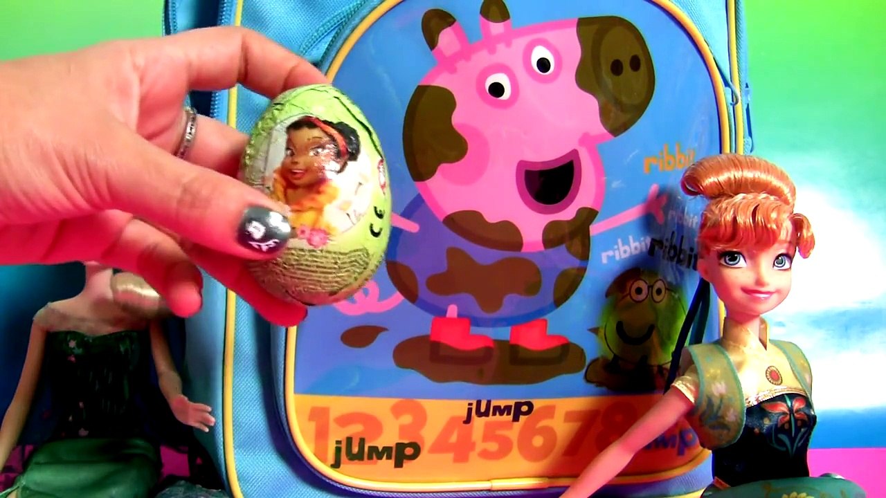 Backpack Surprise PeppaPig Muddy Puddles Surprise Boxes Unboxing Elsa & Princess Anna Back to School
