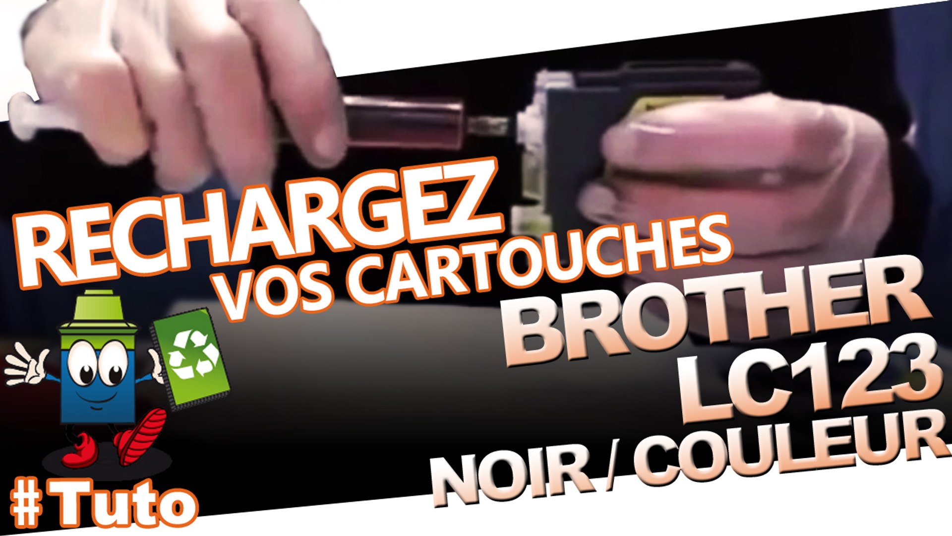 RECHARGEABLE Puce Auto-Reset BROTHER LC125/129 jaune