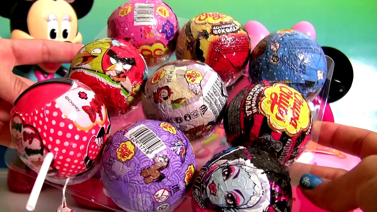 CHUPA CHUPS SURPRISE TOYS Minnie PeppaPig MonsterHigh, Маша и Медведь Чупа Чупс Сюрприз яйца