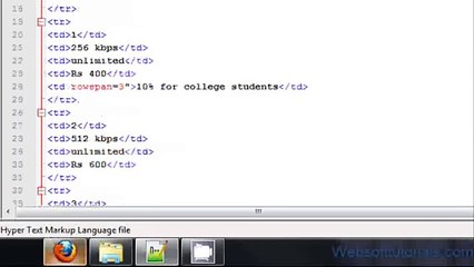 html and css in hindi - urdu  Tutorial - 1 - cellpadding and cellspacing in html