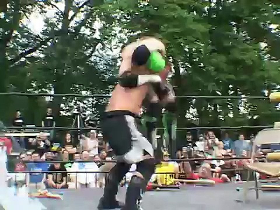 CZW TOD 8- Drake Younger hits a Death Valley Driver onto a chair