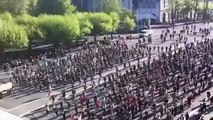 Flashmob du pélé des jeunes de charente à Lourdes
