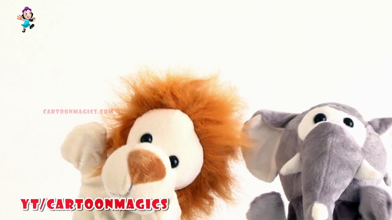Baa Baa Black Sheep - Funny  Lion and Elephant puppets children rhymes