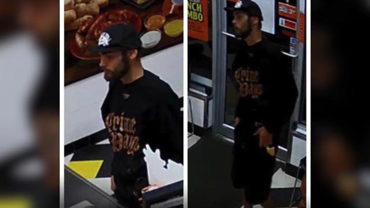 Dumb criminal wears 'Crime Pays' t-shirt as he tries to rob Little Caesars