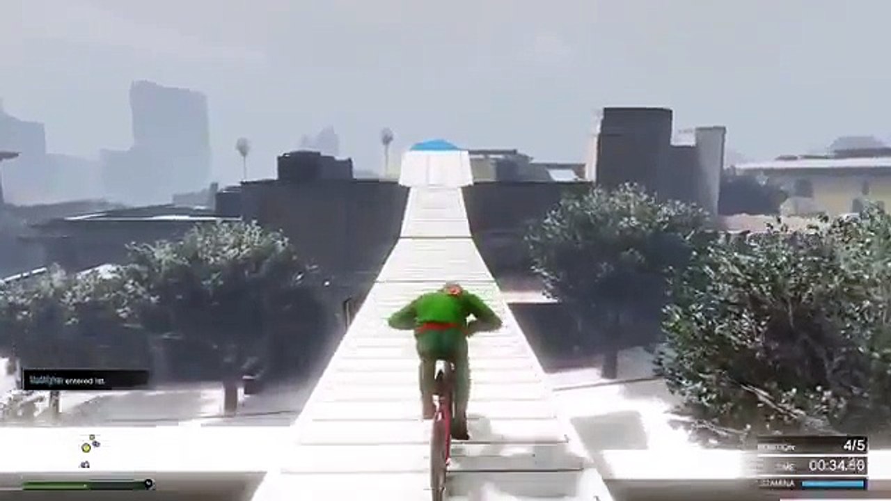 GTA 5 PS4 Impossible SNOW Race - BMX Bike Extreme Racing