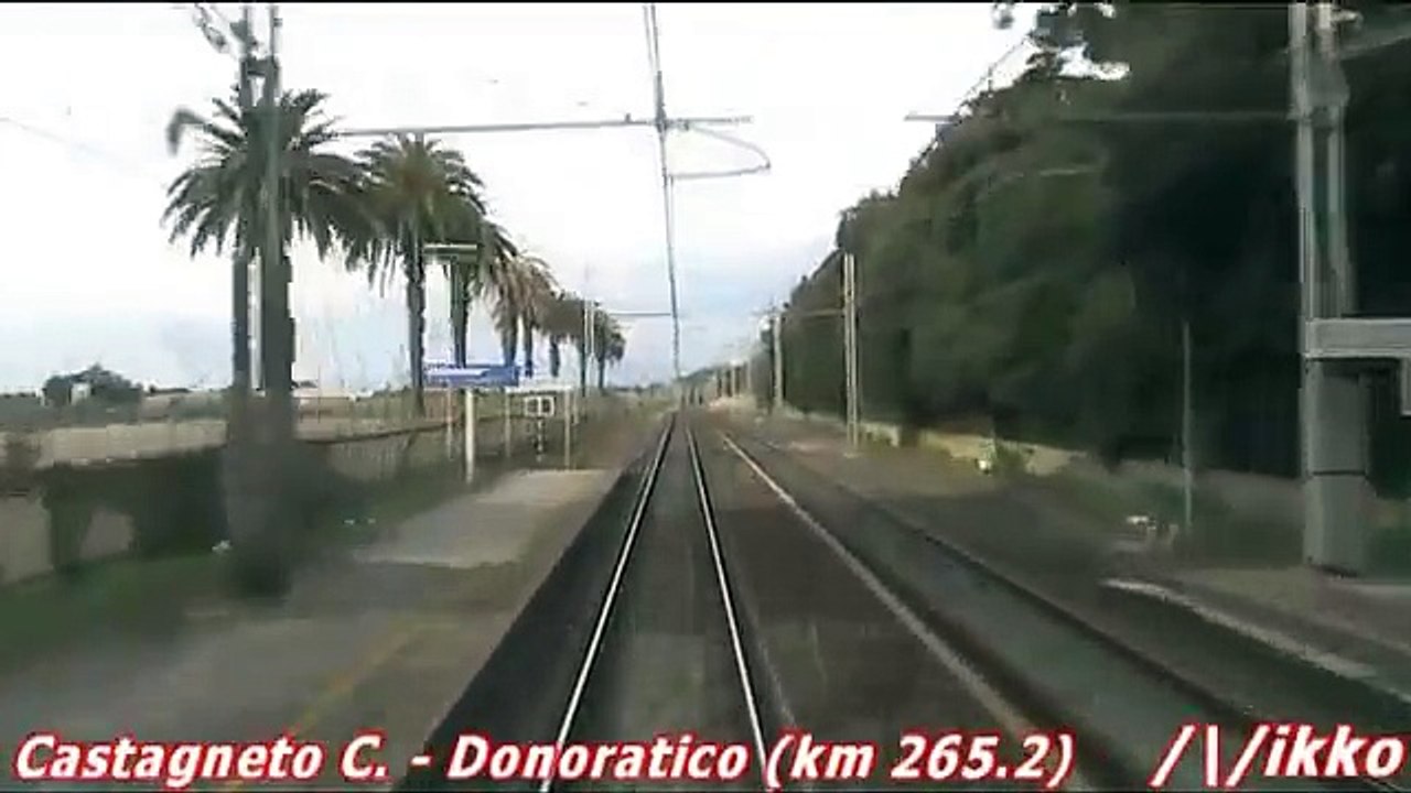 Linea Tirrenica Roma - Livorno 8° Tratto Treno Prove Archimede (dalla cabina)