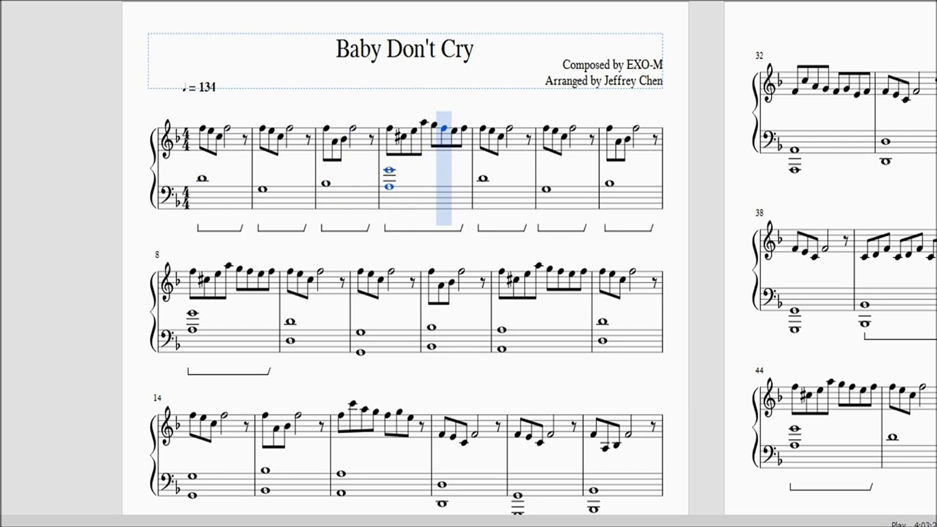 EXO - Baby Don't Cry (Instrumental Cover w/ Piano Sheet Music) - video  Dailymotion