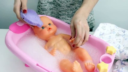 Baby Doll Bathtime Nenuco Baby Girl How to Bath a Baby and Change Diaper Toy Videos