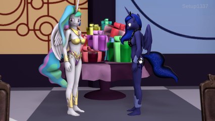 [SFM] Celestia & Luna arguing (anthro & pony)