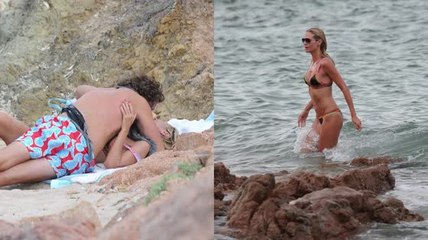 Heidi Klum en bikini se montre affectueuse sur une plage en Italie