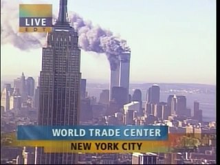 Smoke from base of WTC, NBC, 9/11, 09:56
