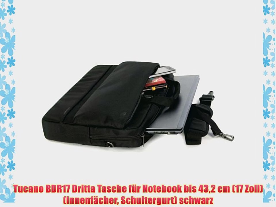 Tucano BDR17 Dritta Tasche f?r Notebook bis 432 cm (17 Zoll) (Innenf?cher Schultergurt) schwarz
