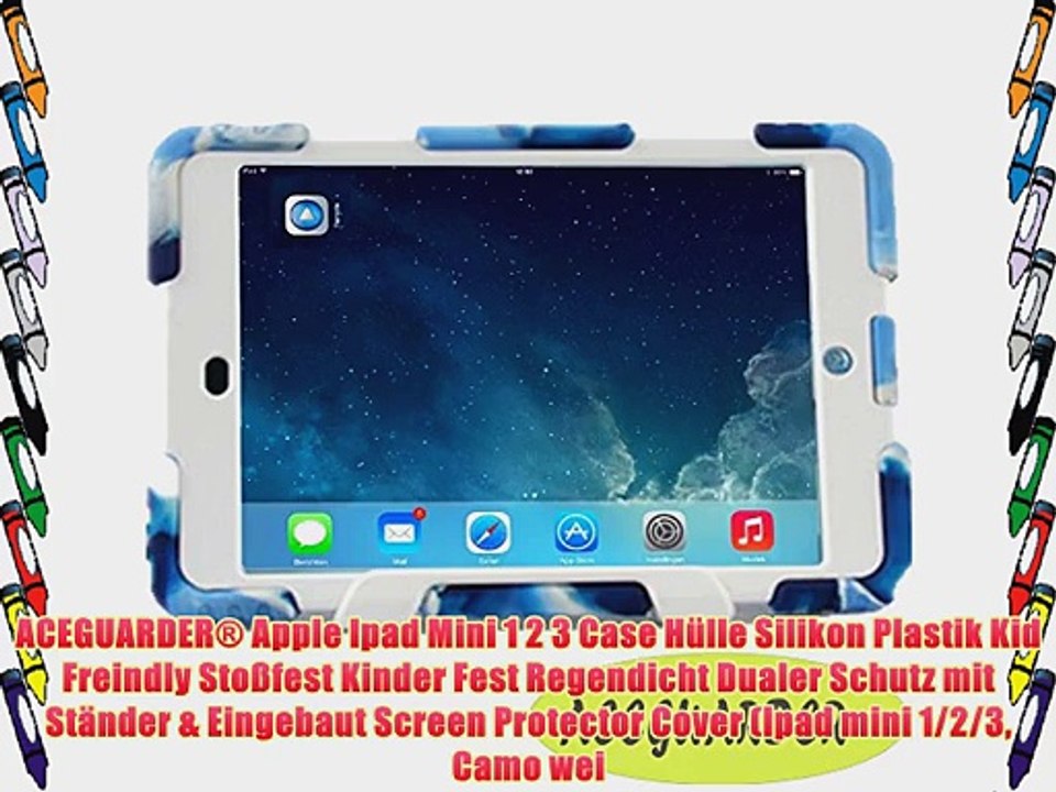 ACEGUARDER? Apple Ipad Mini 1 2 3 Case H?lle Silikon Plastik Kid Freindly Sto?fest Kinder Fest