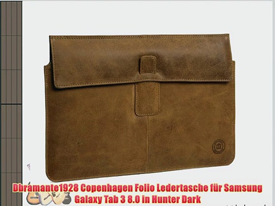 Dbramante1928 Copenhagen Folio Ledertasche f?r Samsung Galaxy Tab 3 8.0 in Hunter Dark