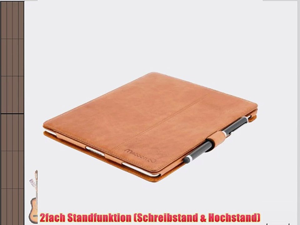 MACOON iPad 4 3 2 Ledertasche 'Business Traveler' aus 100% Rindsleder Echt Leder Tasche mit