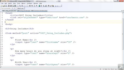 Web Design Using Include Files