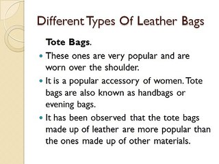 Types Of Leather Bags