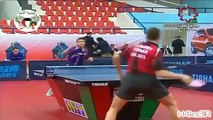 tricks in table tennis - behind the back shots and around the net loops