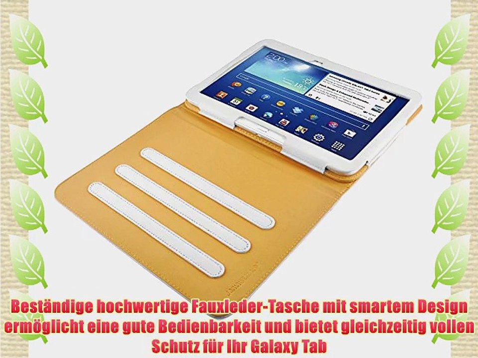 JAMMYLIZARD | Smart Case Ledertasche f?r Samsung Galaxy Tab 3 10.1 WEI?