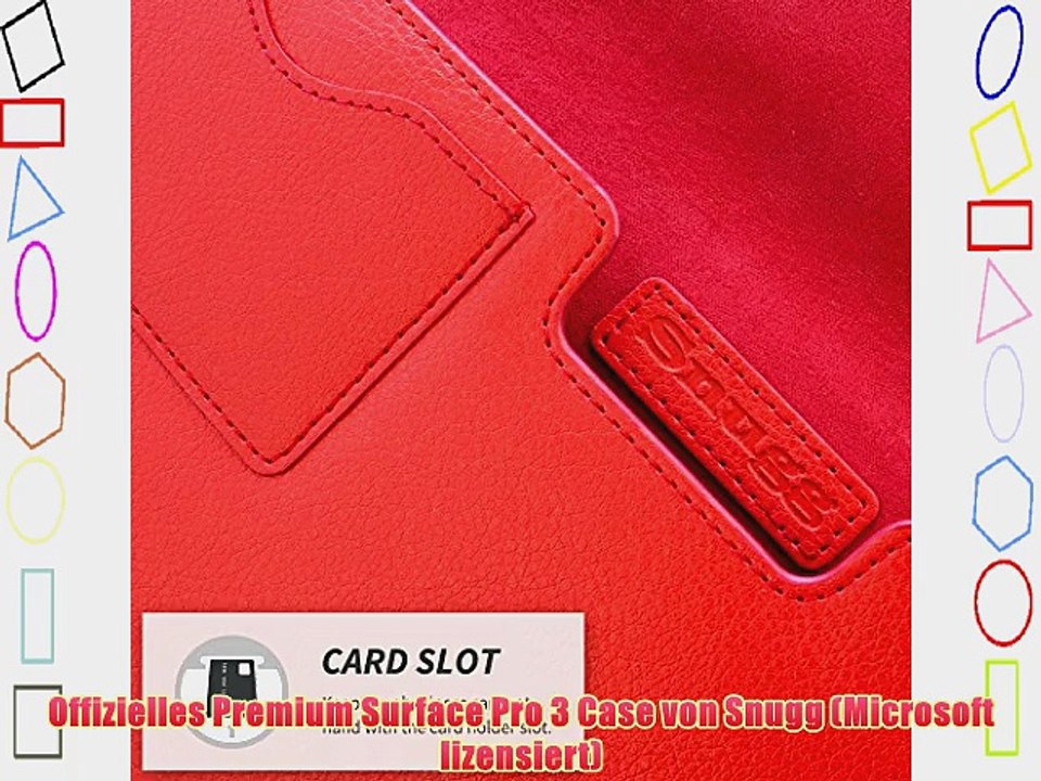 Snugg Surface Pro 3 Tasche (Rot) - Leder H?lle mit lebenslanger Garantie f?r Microsoft Surface
